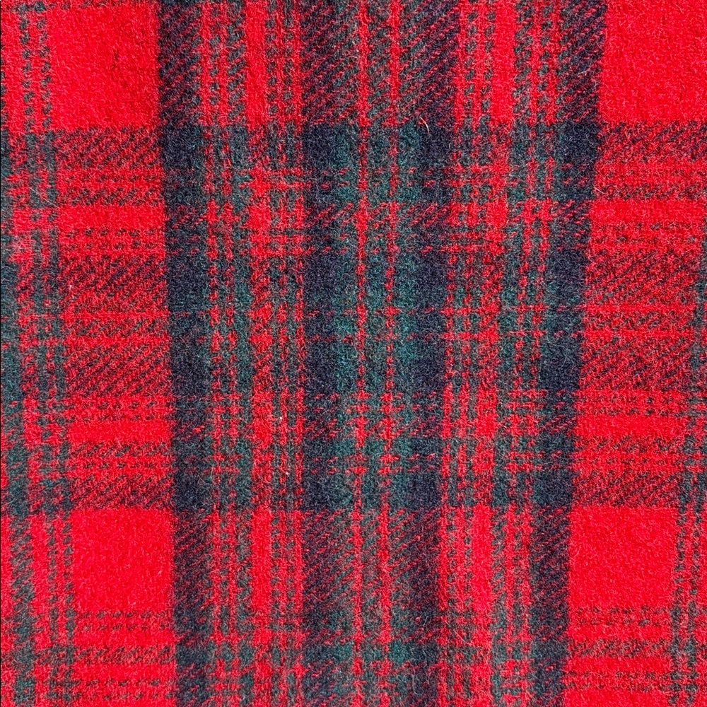Vintage Pendleton Blanket Throw Red Navy Teal Grey Tartan plaid Virgin Wool READ - Picture 9 of 15